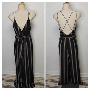 Chelsea Striped Strappy Wide Leg Jumpsuit Size S